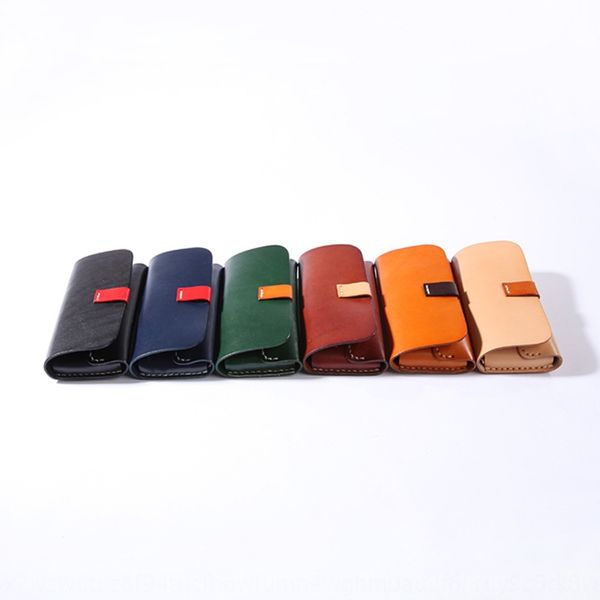 

tmc3h genuine leather personalized multi-functional vegetable box box glasses case tanning handmade glasses storage bag multi-color optional, Blue