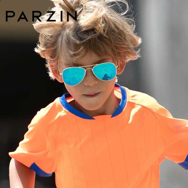 

parzin children's pilot polarized sunglasses for boys classic ultra-light aviation glasses kids accessories uv400 sun glasses, White;black