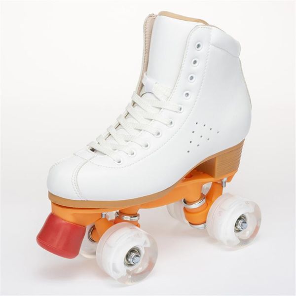 

inline & roller skates quality double row two line shoes patines children parenting sneakers pu wheels cowhide leather ib44