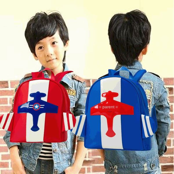 

2019 new 1-3-6 year old kindergarten bag backpack waterproof nylon cute cool cartoon airplane baby backpack, White