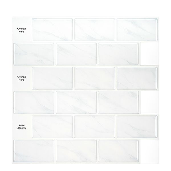 

большая самоклеющаяся плитка наклейка плинтус 3d обои diy кухня для ванной комната декоративной белая непромокаемая облицовочная плитка