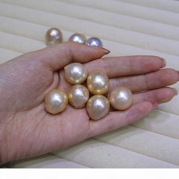 

diy beads unusual yellow purple baroque edison natural big pearl 16-17mm loose beads of pearl accessories wholesale in stock, White