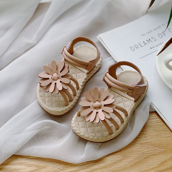 

2020 new korean style girl flower and children's light soft bottom roman sandals baby sandals, Black;red