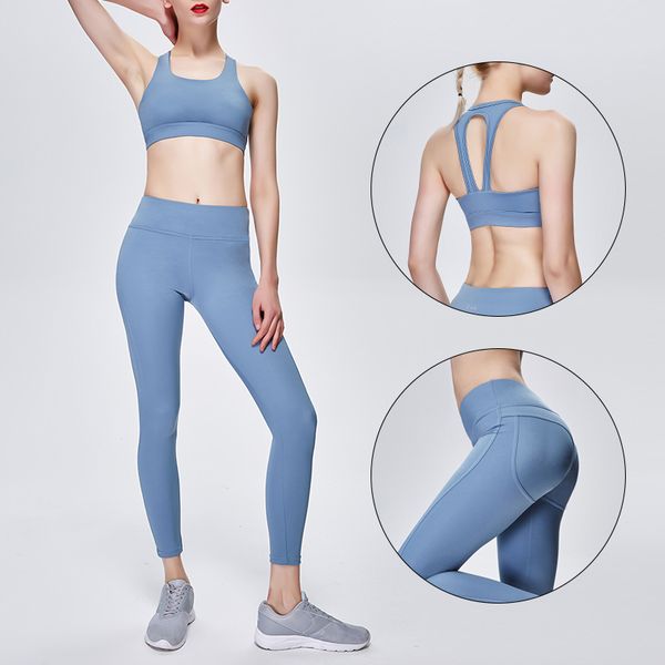 

yoga outfits solid set 2 piece women running workout sport gym suit sportswear conjunto deportivo mujer, White;red