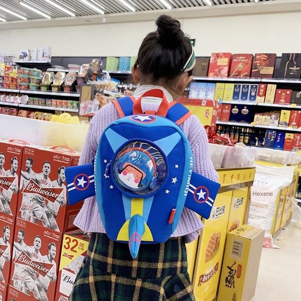 

2020 новый самолет schoolbag рюкзак сумка детская выплавляемым доказательство рюкзак моды трехмерный мультфильм милый детский школьный