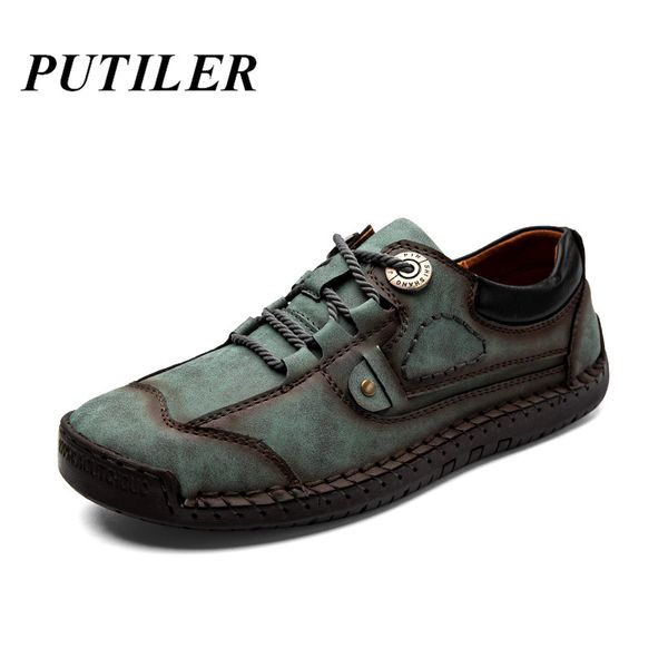

2020 mens casual dirty work shoes green leather men driving boat shoes male footwear designer moccasins for men, Black