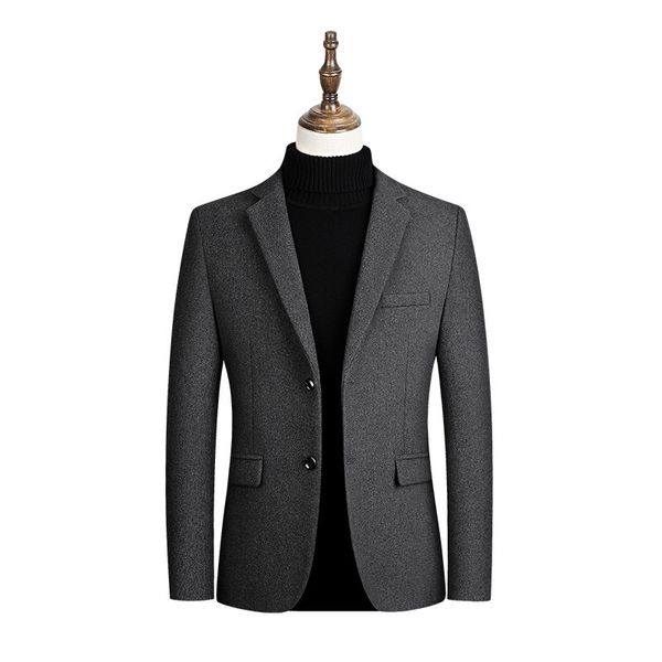 

in the spring of 2020 new paragraphs thin cloth coat male cloth thin small suit pure color single-breasted coat lapels, Black
