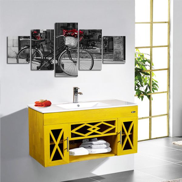 

unframed canvas print painting 5 pieces black white bicycle painting hd printed pictur for home decor wall art picture