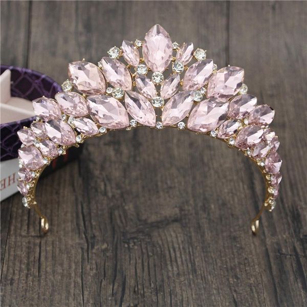 

princess bride crown gorgeous crystal tiaras and crowns hair jewelry pageant headband bridal wedding crown head accessories t200522, Slivery;golden