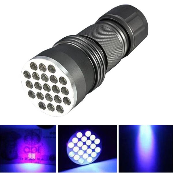 

1pc portable flash lights uv ultra violet 21 led mini blacklight aluminum torch light lamp vem47 p0.11