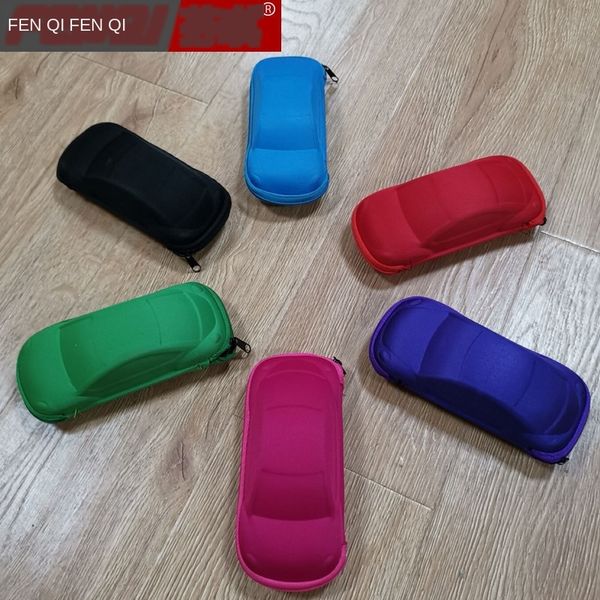 

children's cartoon sun cute ultra light car zipper myopia box portable case glasses case myopia glasses box anti-fall, Blue