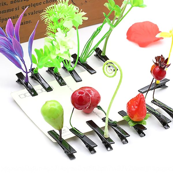 

dvhhf korean style head grass bean sprout hairpin hong accessory clip mould clamping die clamping die kong lost hairpin simulated plant side, Slivery;white