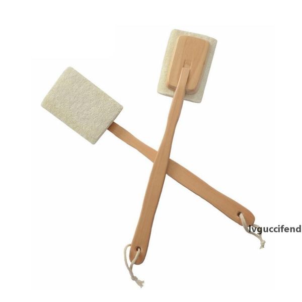 

natural loofah bath brush exfoliating back brush with long detachable solid wood handle wb1307