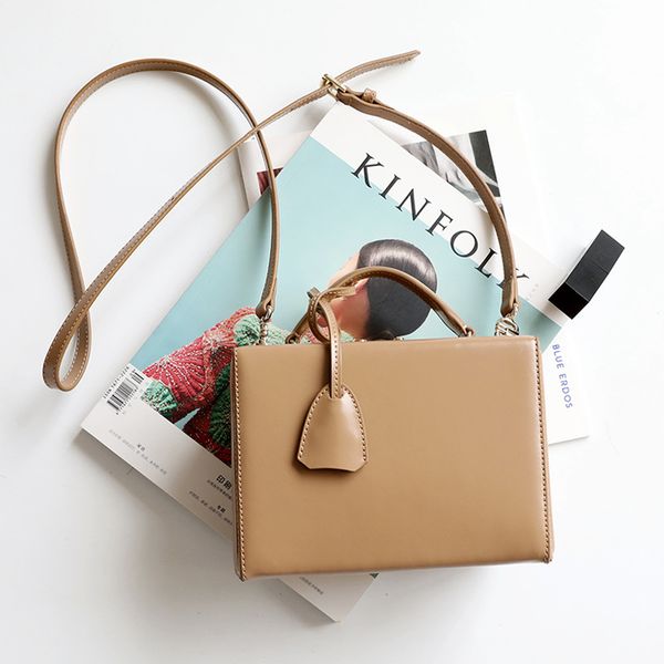 

stunning2020 shaped fashion box cowhide box-shaped single shoulder hand net red tide bag