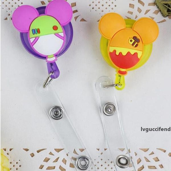 

retractable badge reel pull buckle id card badge holder cute cartoon silicone reels belt clip anti-lost clip 1500pcs iia100