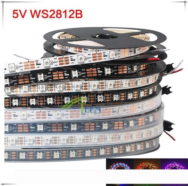 

5m 60 leds m ws2812b ws2812 pixels white pcb waterproof ws2811 ic 5050 rgb smd digital color flexible led strip light 5v 00000