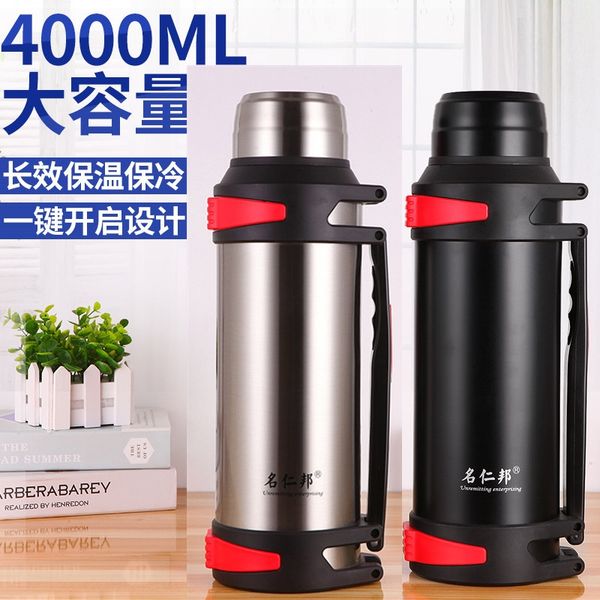 

77vwk thermal insulation cup large capacity 3000ml travel outdoor portable large thermal kettle household stainless steel 4 liters water the