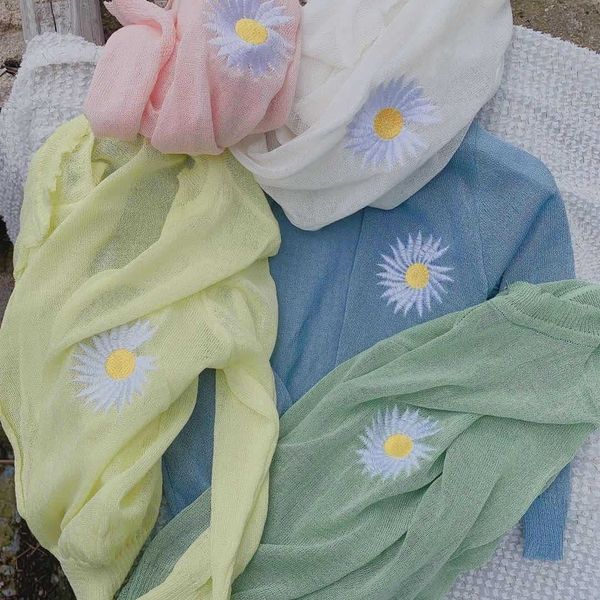 

g8b5l summer 2020 children's ice silk cardigan solid color air-conditioned shirt sunscreen clothes thin knitted shirt sunscreen clot, Blue