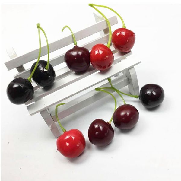

симпатичные искусственный фрукты моделирование вишневый лаки фрукты поддельные пены мини вишни главная стол украшения фото реквизит 3 цвета