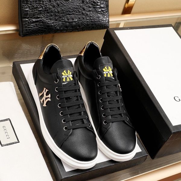 

2020 n3 fashion trend mens designer shoes leather breathable luxury shoes lace-up casual hiker shoes mens sneakers, Black