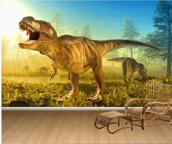 

3d wallpaper custom p mural on the wall virgin forest sunshine dinosaur home decor living room p wallpaper for walls 3 d