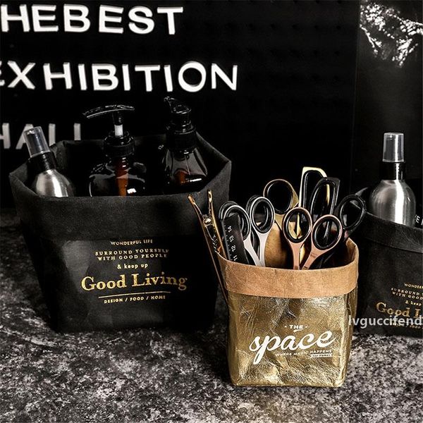 

100pcs washable kraft paper storage bag waterproof bags unbreakable plants grow paper sundries storage organizer for home