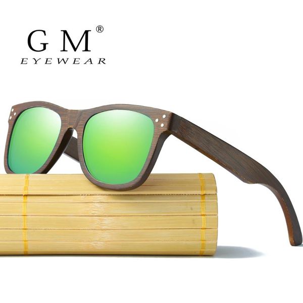 

gm wooden sunglasses bamboo sunglasses brand designer mirror original wood goggles feminino masculino, White;black