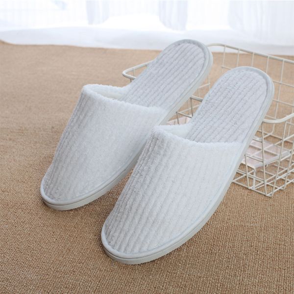 

disposable slippers coral fleece anti-slip home guest thicken travel l white soft comfortable delicate disposable slippers