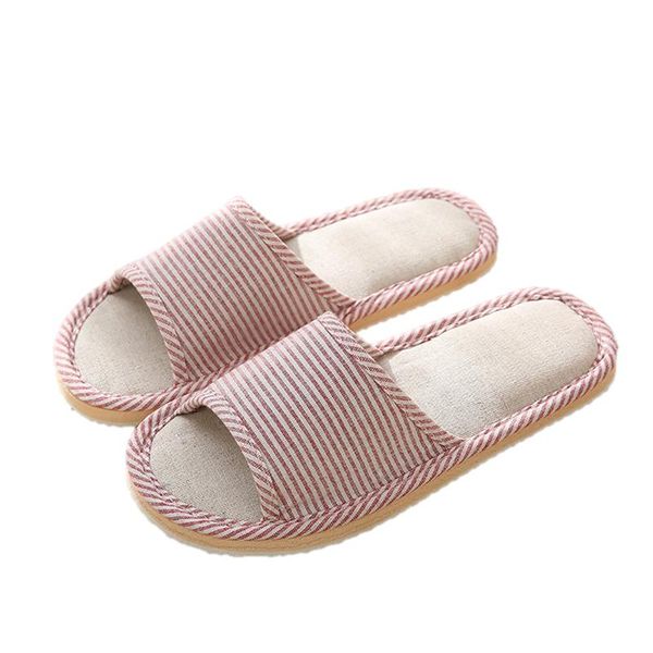 

2020 women home slippers flip flops flax slippers indoor bedroom house shoes ladies footwear shoes 37-39 ing, Black