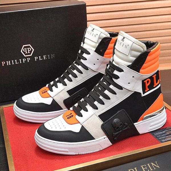 

phantom kick $hi -mixed materials sneakers mens shoes outdoor walking comfortable footwears high lace -up luxury sports men boots, Black