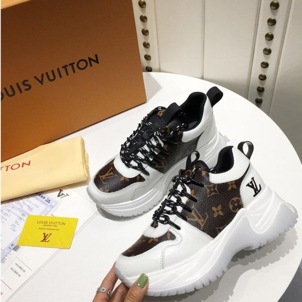 

designer luxury women's casual fashion shoes, women's outdoor casual shoes, leather material, original box 40, Black