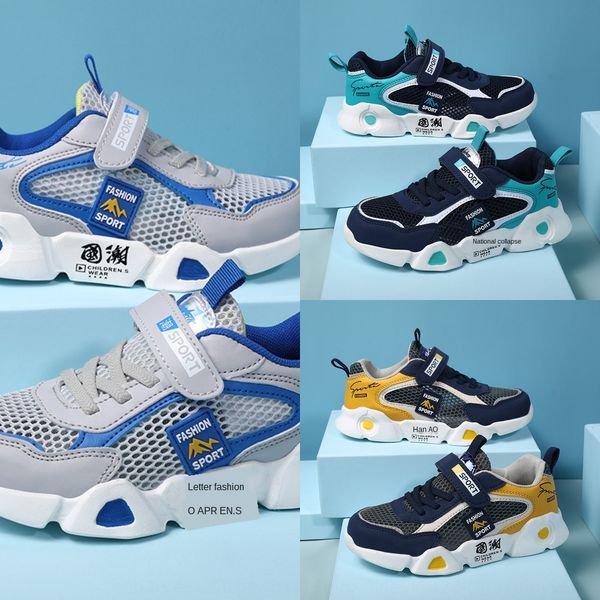 

2020 летние виды спорта спортивная обувь новый корейский стиль детские дышащие кроссовки модных мальчиков мальчиков обувь, Black