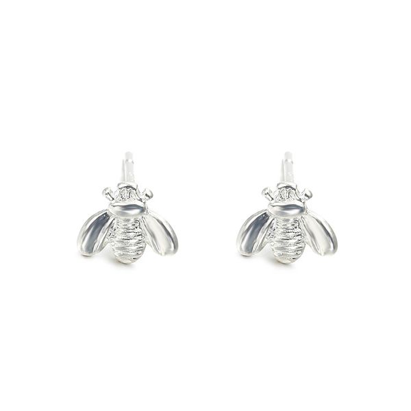 

women fashion simple silver alloy stud earrings bee shape jewelry earring elegant gifts, Golden;silver