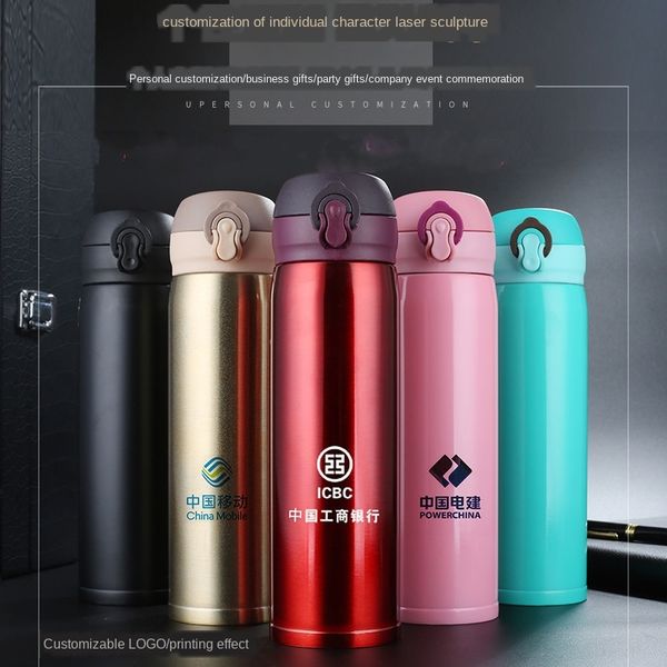 

bouncing lettering printing thermos thermos advertising gift customized tea cup water cup activity gift