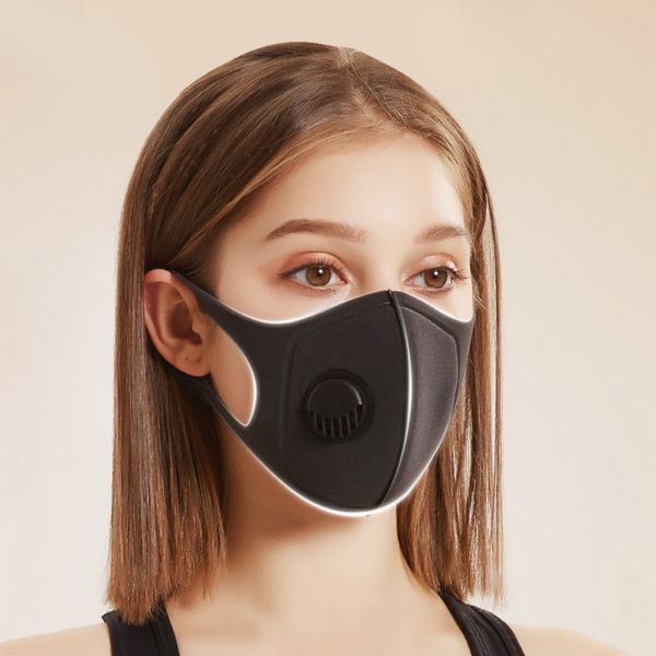 

Black face mask dust mssk filters Reusable masks Individually packaged washable masks with breathing valve DHL Express Free Shipping 02