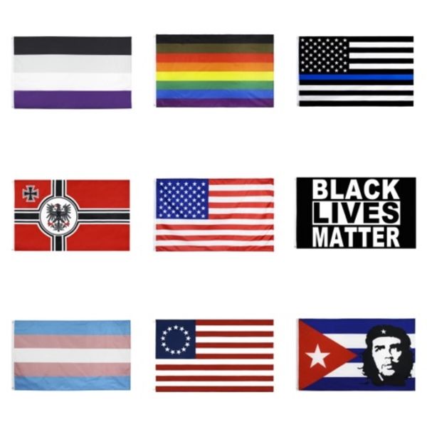 

rainbow banner flags 90*150cm lesbian gay pride polyester lgbt banner flags party supplies rainbow flags cca12281 30pcs#398