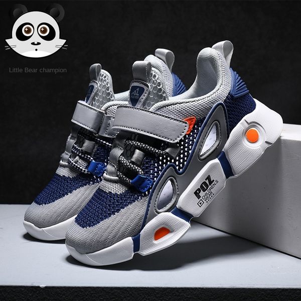 

7ghio bear champion 2020 new medium and large and girls' single-net flying woven fashion breathable sneakers children's children&#, Black