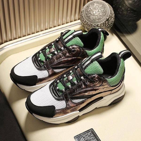 

new arrival mens shoes b22 calfskin sneaker breathable lace -up type comfortable sports men luxury shoes zapatos de moda para hombre, Black