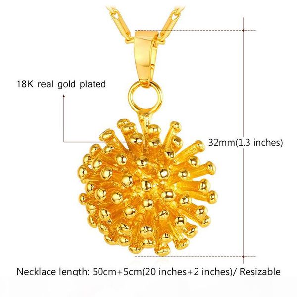 

women's lovely hedgehog pendant necklace platinum plated 18k real gold plated animal jewelry cute pendant necklace, Silver