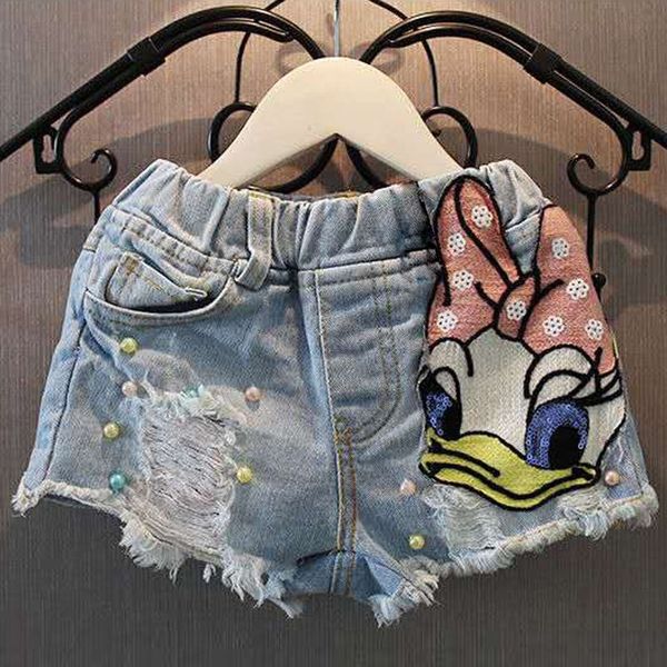

oo3gl clothing 2020 summer panty panty new korean style children's cute shorts pierced girls' cartoon denim shorts fashionable chi, Blue