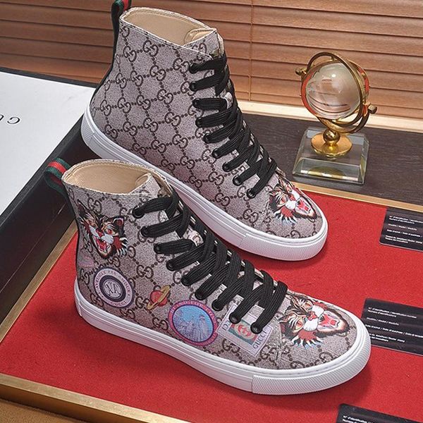 

men casual shoes fashion sneakers footwear zapatos hombre with original box ace leather high -sneaker boots men shoes fashion g669 sale