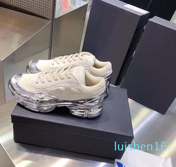 

designer shoes raf espadrilles pantoufle real leather chaussures vintage off simons 19ss sneakers white red pink clog 35-45 l16, Black