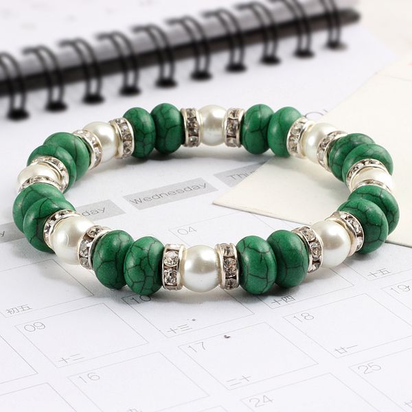 

candy colors handmade vintage boho charms bracelets bangles for women elastic rope black beads strand beaded bracelet jewelry