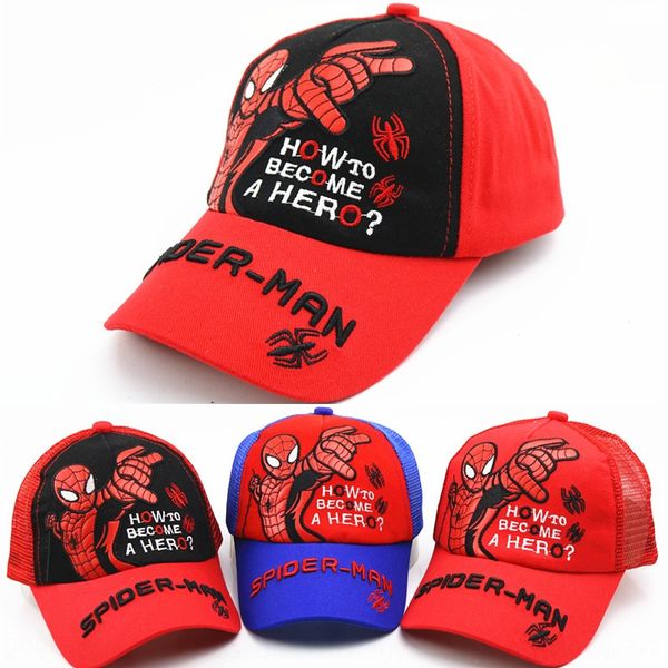 

hat children's net hat cartoon sunscreen baseball spider-man baseball cap korean-style baby sunscreen cap, Blue;gray