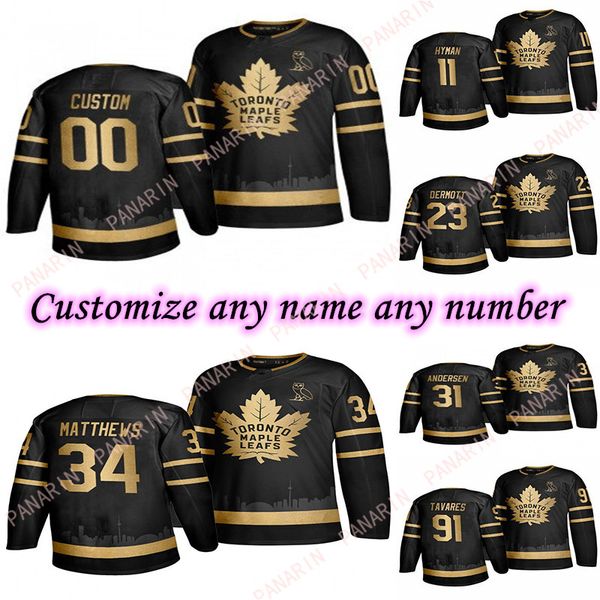 

торонто мэйпл лифс golden издание черный джерси кларк гилмор зак хайман таварес matthews customize любое количество любого джерси имя хоккея, Black;red