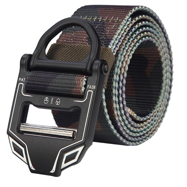 

alloy buckle adjustable training nylon men belt strap tactical waistband outdoor sports durable heavy duty easy unlock, Black;brown