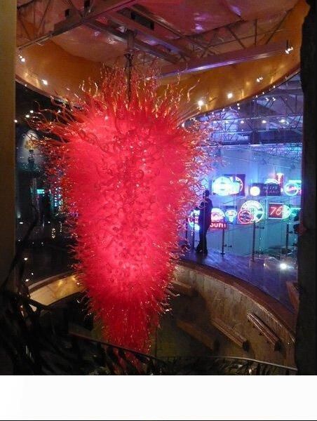 

100% mouth blown borosilicate wholesale china l lobby led lights and lighting red glass murano large chandelier light
