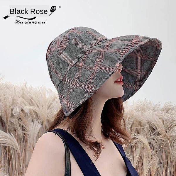 

korean style all-match korean-style fully matched sun -proof face-shading uv-proof women's empty hat travel sun hat, Blue;gray