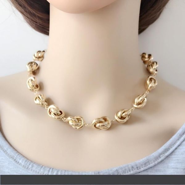 

бесплатная доставка new gold choker ожерелье узла, Silver
