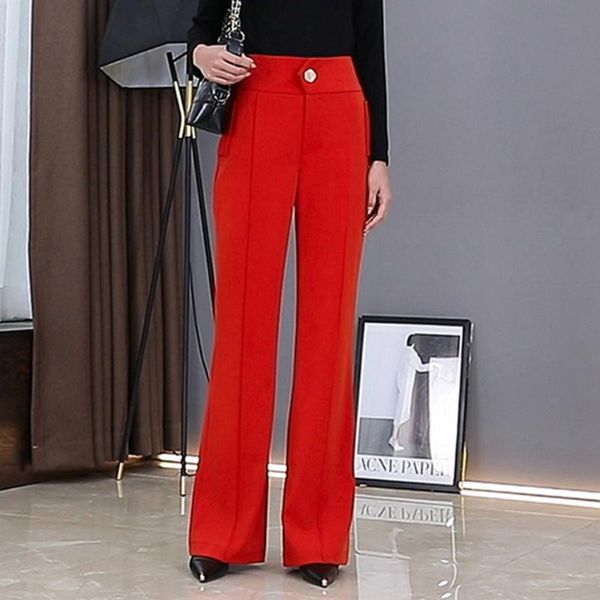 

women's pants & capris 2021 s to 5xl autumn red pendant wide leg large size high waist casual dance straight-leg tall, Black;white